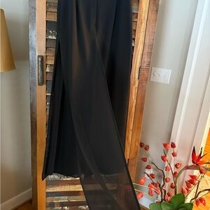 Elegant Black Wide Leg Women's Dress Pants